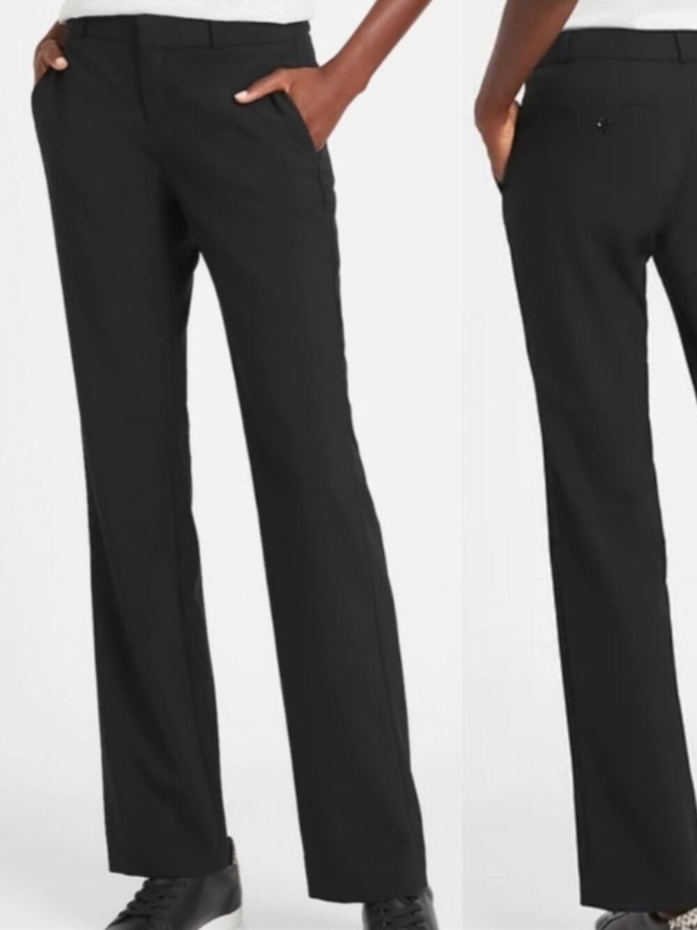 Logan Trouser-Fit Bi-Stretch Pant Black Size 2 Petite